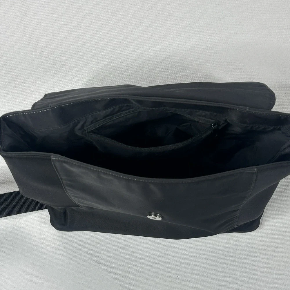 Vintage Esprit Neoprene Black Messenger Bag Y2K Adjustable Strap Crossbody